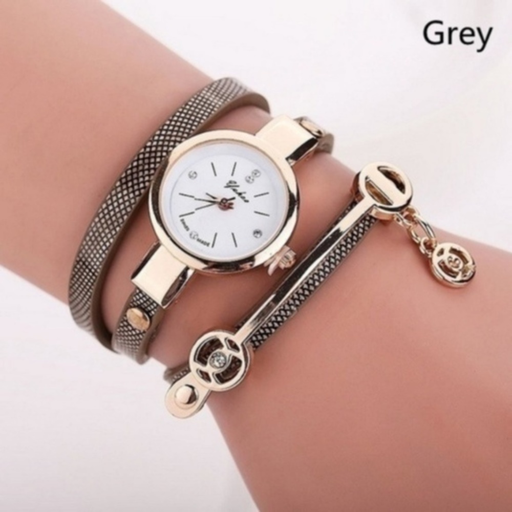 Yukas Quarts Watch Wrap Leather Band NWOT
